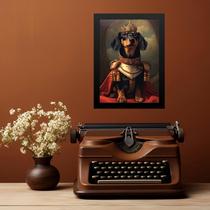 Quadro Dachshund Rei Da Casa 45x34cm - com vidro