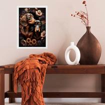 Quadro Dachshunds Entre Flores 45X34Cm - Com Vidro Quadro Dachshunds Entre Flores 45X34Cm - Com Vidro