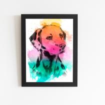 Quadro DálProtetor de pernas Cão Aquarela Moldura 30x40cm