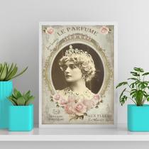 Quadro Dama Antiga Le Parfume 24X18Cm Moldura Branca