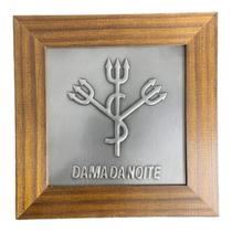 Quadro Dama da Noite Madeira Imbuia e Metal 18 x18 cm