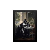 Quadro Darth Tomando Café - Cafeteria 45X34Cm Quadro Darth Tomando Café - Cafeteria 45X34Cm