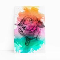 Quadro Daschund Cachorro Salsicha Aquarela Canvas 20X30Cm Quadro Daschund Cachorro Salsicha Aquarela Canvas 20X30Cm