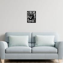Quadro de alto relevo leao para escritorio quarto 30x22