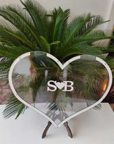 Quadro de Assinaturas Luxo - Coração Personalizado para Eventos