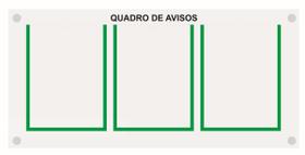 Quadro De Aviso Com 3 Displays Em Acrílico Para A4 - Verde