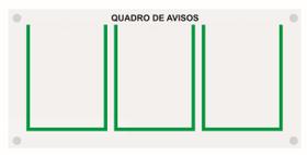 Quadro De Aviso Com 3 Displays Em Acrílico Para A4 - Verde