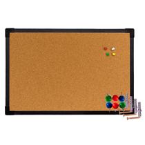 Quadro de aviso cortiça 60x40 Mdf Soft PRETO Acompanha Alfinetes coloridos (4101E)