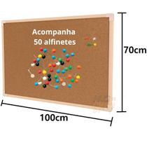 Quadro De Aviso Cortiça Madeira Stalo 100x70cm +50 Alfinetes
