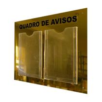 Quadro De Aviso e Gestão 2 Displays A4 ACM Dourado Espelhado Quadro De Aviso e Gestão 2 Displays A4 ACM Dourado Espelhado
