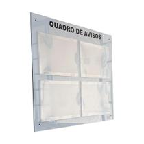 Quadro de Aviso e Gestão 4 Displays A4 Horizontal em ACM Branco Organização Quadro de Aviso e Gestão 4 Displays A4 Horizontal em ACM Branco Organização