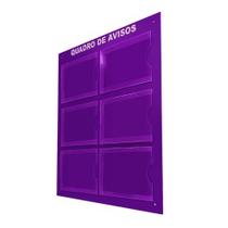 Quadro De Aviso E Gestão 6 Displays A4 Horizontal ACM Roxo Quadro De Aviso E Gestão 6 Displays A4 Horizontal ACM Roxo