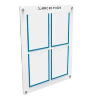 Quadro De Aviso E Gestão Mdf 4 Displays A4 De Acrílico3