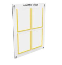 Quadro De Aviso E Gestão Mdf 4 Displays A4 De Acrílico4