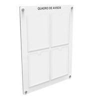 Quadro De Aviso E Gestão Mdf Com 4 Displays A4 De Acrílico6