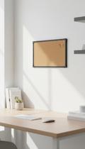 Quadro de Aviso em Cortiça Moldura Preta 60x40cm +25 Quadro de Aviso em Cortiça Moldura Preta 60x40cm +25