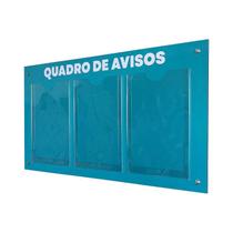 Quadro De Aviso Gestão 3 Displays A4 Acm Verde Turquesa