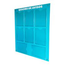 Quadro De Aviso Gestão 8 Displays A4 Em Acm Verde Turquesa Quadro De Aviso Gestão 8 Displays A4 Em Acm Verde Turquesa