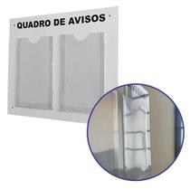 Quadro De Aviso Gestão Á Vista 2 Displays A4 ACM Branco Quadro De Aviso Gestão Á Vista 2 Displays A4 ACM Branco