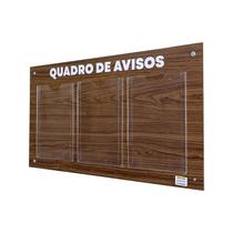 Quadro de Aviso Gestão à Vista 3 Displays A4 em ACM Madeira Imbuia Organização e Comunicação Visual Quadro de Aviso Gestão à Vista 3 Displays A4 em ACM Madeira Imbuia Organização e Comunicação Visual