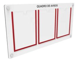 Quadro De Aviso Gestao A Vista 3 Displays Acrilicos A4 1