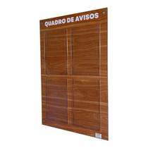 Quadro de Aviso Gestão à Vista 4 Displays A4 em ACM Madeira Mogno Mural Informativo