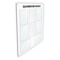Quadro De Aviso Gestão A Vista 8 Displays A4 Em Acm Branco