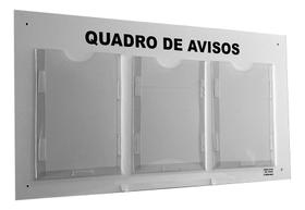 Quadro De Aviso Gestão Acm Com 3 Displays Acrílicos Para A4