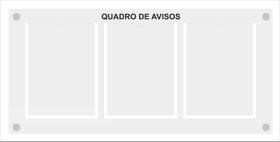 Quadro De Aviso Gestão Com 3 Displays A4 De Acrílico Branco - Nt Comunicação Visual