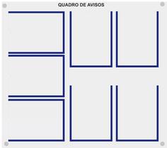 Quadro De Aviso Gestão Com 7 Displays A4 Acrílico Azul