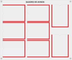 Quadro De Aviso Gestão Com 8 Displays A4 Acrílico Vermelho