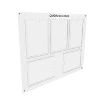 Quadro de Aviso, Gestão, Informativo Premium 5 Displays A4 em Acrílico e ACM Branco Organização Moderna e Durabilidade Superior. Versátil. Mural