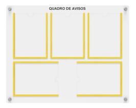 Quadro De Aviso Gestão Mdf C/ 5 Displays Acrílicos P/ A4