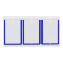 Quadro De Avisos Basic Com 3 Displays Transparentes e Bordas Coloridas
