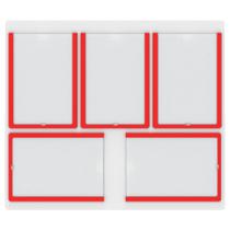 Quadro De Avisos Basic Com 5 Displays Transparentes e Bordas Coloridas Quadro De Avisos Basic Com 5 Displays Transparentes e Bordas Coloridas