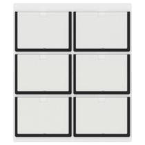 Quadro De Avisos Basic Com 6 Displays Horizontais A4 Transparentes e Bordas Coloridas