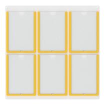Quadro De Avisos Basic Com 6 Displays Verticais Transparentes e Bordas Coloridas