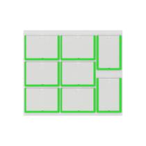 Quadro De Avisos Basic Com 8 Displays A4 6 Horizontais e 2 Verticais Com Bordas Coloridas