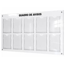 Quadro De Avisos Gestão A Vista 10 Displays A4 Em Acm Branco