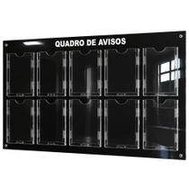 Quadro De Avisos Gestão A Vista 10 Displays A4 Em Acm Preto