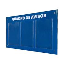 Quadro de Avisos Gestão à Vista 3 Displays A4 ACM Azul Quadro de Avisos Gestão à Vista 3 Displays A4 ACM Azul