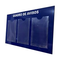 Quadro de Avisos Gestão à Vista 3 Displays A4 ACM Azul Quadro de Avisos Gestão à Vista 3 Displays A4 ACM Azul