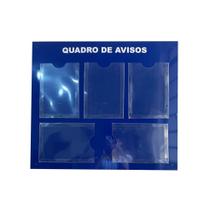 Quadro de Avisos Gestão à Vista 5 Displays A4 ACM Azul Quadro de Avisos Gestão à Vista 5 Displays A4 ACM Azul