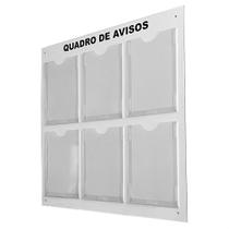Quadro de Avisos Gestão à Vista 6 Displays A4 ACM Branco Quadro de Avisos Gestão à Vista 6 Displays A4 ACM Branco