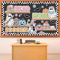 Quadro de avisos Halloween Ghost Reading Decoração de sala de aula Quadro de avisos Halloween Ghost Reading Decoração de sala de aula