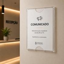 Quadro De Avisos Informações A4 Rígido Com Fita Dupla Face Quadro De Avisos Informações A4 Rígido Com Fita Dupla Face