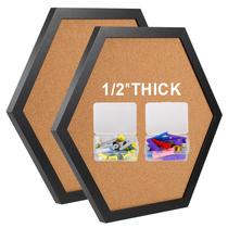 Quadro de Avisos WAYHOUL Hexagonal de Cortiça 1,27 cm de Espessura, Kit com 2 Quadro de Avisos WAYHOUL Hexagonal de Cortiça 1,27 cm de Espessura, Kit com 2