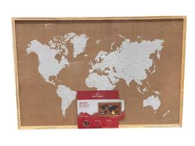 Quadro de Cortiça Mapa Mundi Viagem Decoração 40X60CM Quadro de Cortiça Mapa Mundi Viagem Decoração 40X60CM