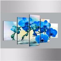 Quadro de decorativo mosaico orquídea azul