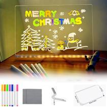 Quadro de Desenho LED Acrílico Brilhante USB Reutilizável com Caneta Quadro de Desenho LED Acrílico Brilhante USB Reutilizável com Caneta